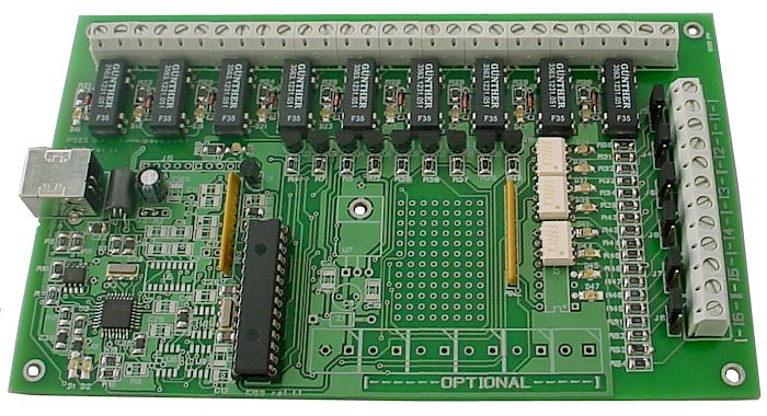 IPSES Srl - IO-69: Input/output Card with 6 inputs and 9 relay outputs and USB interface