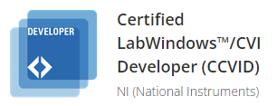 Certified LabWindows/CVI developer Certified LabWindows/CVI developer