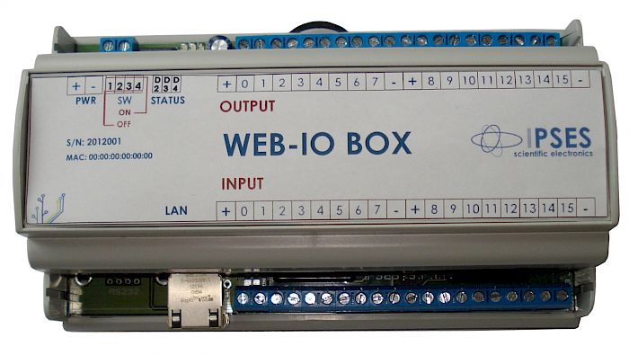IPSES Srl - Web-IO: scheda di gestione di 16 ingressi e 16 uscite, con interfaccia Ethernet, server web, telnet e SNMP integrati